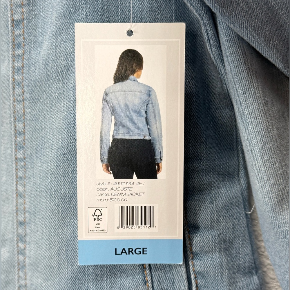 Social Standard by Sanctuary Light Wash Button Up Denim Jean Jacket Large - Picture 3 of 9
